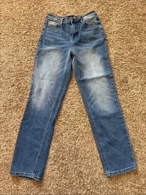 Straight Leg Slim Fit Blue Jeans